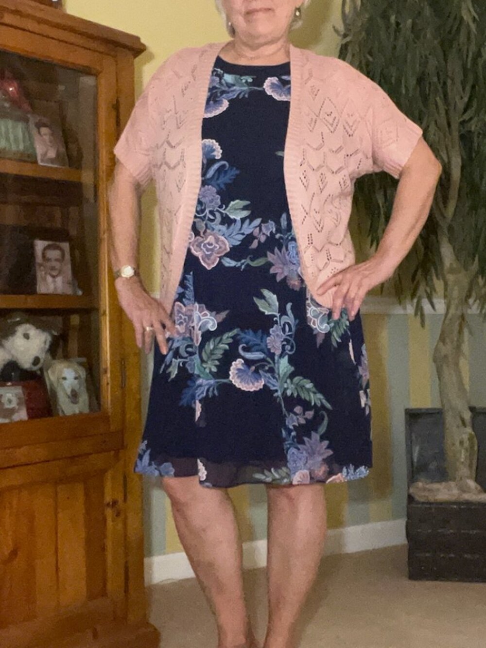 Sami & Jo Floral Dress + 80 Park Pink Knit Shrug Bundle NWT Large